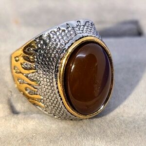 🐅Tiger Eye Stone Vintage Inspired Men's Ring Size 9 NWT